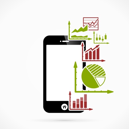 Business Infographic mobile phone applications vector illustrationのイラスト素材