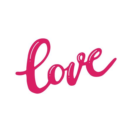 Love lettering pattern. Pink letters are cute. Modern calligraphy text. Print designのイラスト素材