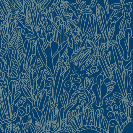 Background drawn by hand, foliage, nature, garden. Doodle style background. Flat design texture with plants plants plants isolated cartoon characters. Demonstration of the garden, vegetable garden, plantingの写真素材