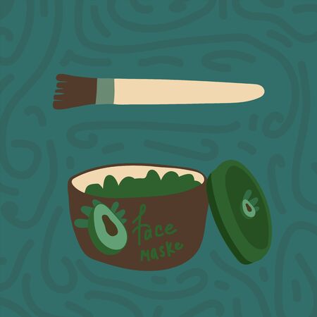 Background vector illustration, personal care. Face mask with a different design. Background textures for packaging designのイラスト素材