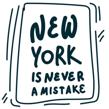 Lettering new York is never wrong. The illustration is hand-drawn, beautiful lettering in a circle of lines and dots For your presentation or textile. Vector illustrationのイラスト素材
