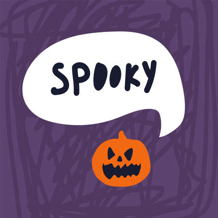 Vector set of invitations for Halloween parties or greeting cards with hand-drawn inscriptions and traditional symbols.のイラスト素材