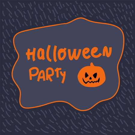 Vector set of invitations for Halloween parties or greeting cards with hand-drawn inscriptions and traditional symbols.のイラスト素材