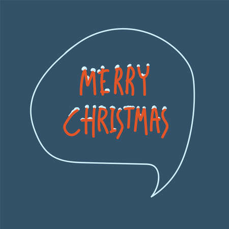 Winter cartoon lettering. Christmas lettering is hand-painted with a winter snow. Seasonal winter lettering. Vector illustrationのイラスト素材