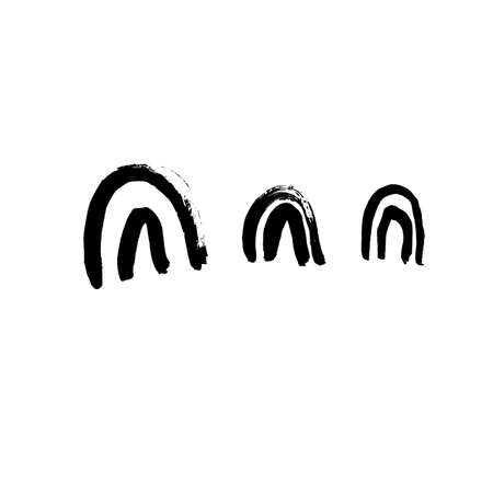 Abstract wave hand-painted. In black, hand-drawn with a brush. Line with a brush or pen. Vector illustrationのイラスト素材