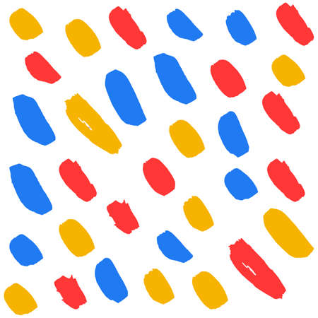Abstract hand-painted blots. In multi-colored hand-drawn ones with a brush. Line with a brush or pen for texture. Watercolor colored dots, abstract background. Vector texture. Vector illustrationのイラスト素材