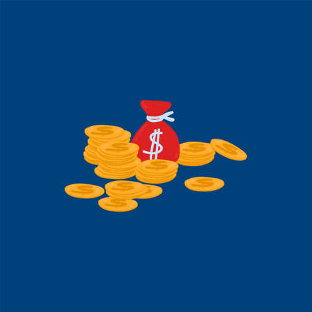 Pension concept illustration of accumulated money for the future. Savings in gold coins. Financial savings and savings in the piggy Bank for people of retirement age. Illustration made in vector style. Vector illustrationのイラスト素材