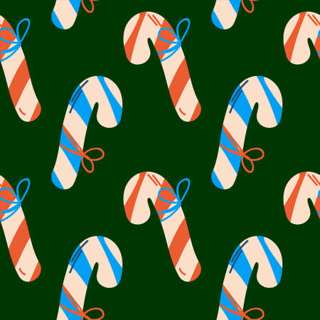 Christmas background with sweets on a dark background. Cartoon texture of sweets background for...