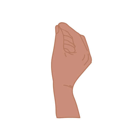 Female hand. A beautiful illustration of a womans hand drawn in the flat style. For your design and poster. Vector illustrationのイラスト素材