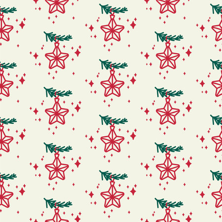 Christmas star background. Magic vector Christmas tree decorations in linear style for textiles for ...