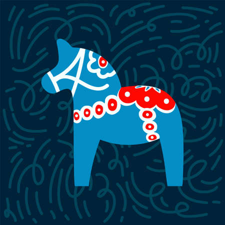 The Horse Gave a Symbol of good luck. A beautiful colored horse for a poster for good luck. Postcards with symbols that bring good luck and fortune. Vector illustrationのイラスト素材
