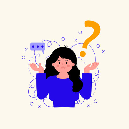 Illustration of the customer support service. Illustration of a Woman and a Faq. Concepts of support, assistance, customer support. Vector illustrationのイラスト素材