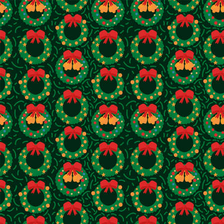 Christmas wreath pattern. Beautiful winter textile background for the holiday. The substrate with...