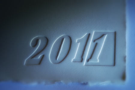 Happy New 2011 Year. Background of the paper relief cardの写真素材