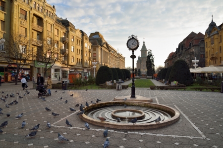 Timisioara, Romania - January 11, 2014  Piata Victoriei, Victory square in Timisoara with Orthodox...
