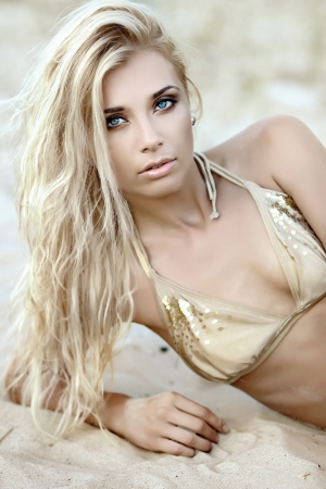 portrait of a beautiful young glamorous womanの写真素材