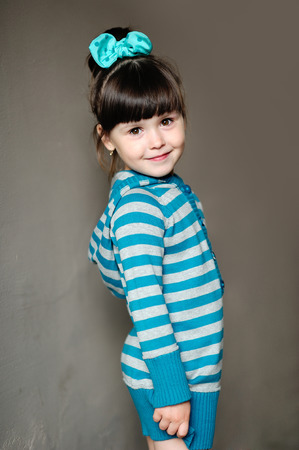portrait of little girl outdoors in autumnの写真素材