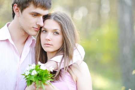 beautiful Couple in love on summer beautifulの写真素材