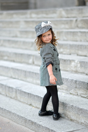 portrait of a beautiful fashion little girlの写真素材