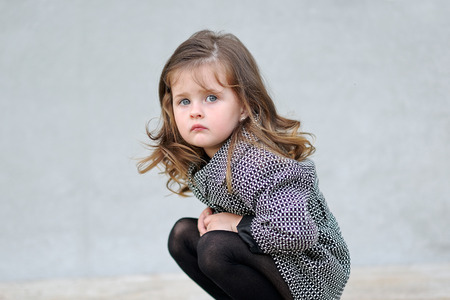 portrait of a beautiful fashion little girlの写真素材
