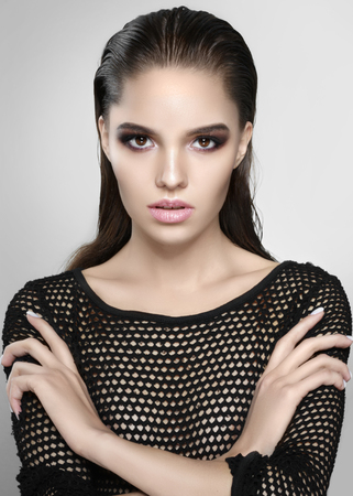 portrait of a beautiful girl glamorous girlの写真素材