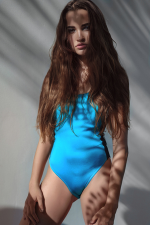 portrait of a beautiful girl glamorous girlの写真素材