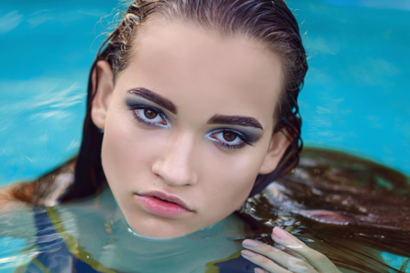 portrait of a beautiful girl glamorous girlの写真素材