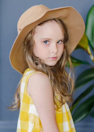 portrait of little girl outdoors in summerの写真素材