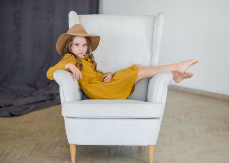 portrait of little girl outdoors in summerの写真素材