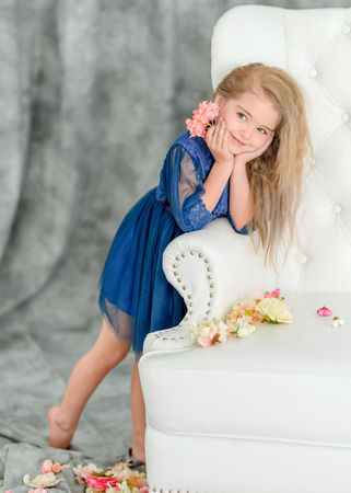 portrait of little girl outdoors in summerの写真素材