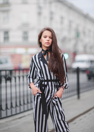 portrait of little girl outdoors in summerの写真素材