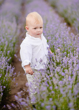 portrait of a little boy in natureの写真素材