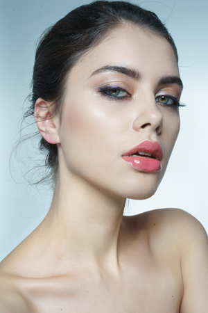 portrait of a beautiful girl glamorous girlの写真素材