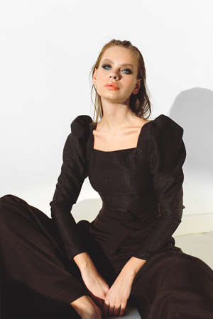 portrait of a beautiful girl glamorous girlの写真素材
