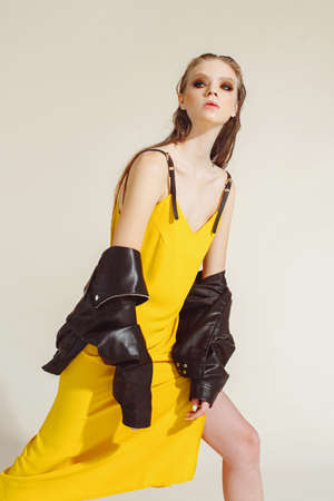 portrait of a beautiful girl glamorous girlの写真素材
