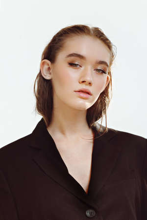 portrait of a beautiful girl glamorous girlの写真素材