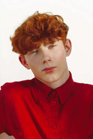 portrait of a young man in the studioの写真素材