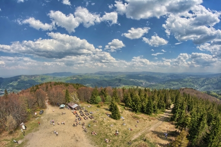 Beskids, view from Czantoria の写真素材