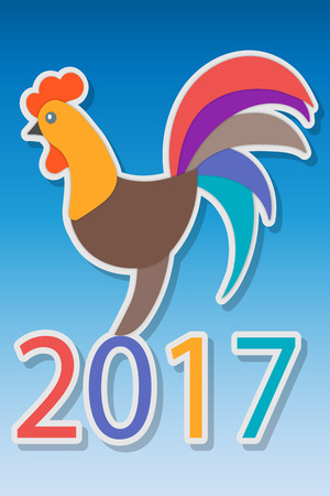 The picture with the rooster symbol of the new 2017 year , material designのイラスト素材
