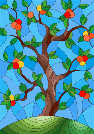 Illustration in stained glass style.のイラスト素材