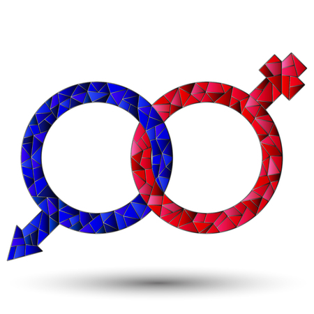 Intersecting icons men and women on a white background in a mosaic style, isolateのイラスト素材