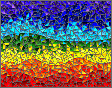 Abstract stained glass background , the colored elements arranged in rainbow spectrum