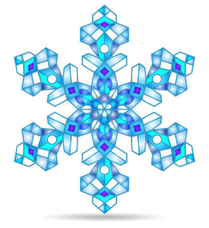 Illustration in stained glass style with sun with face on a white background isolatedのイラスト素材