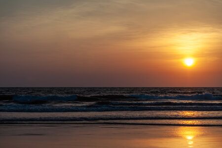 Beautiful sunset summer evening in the Indian Ocean, Zanzibarの写真素材