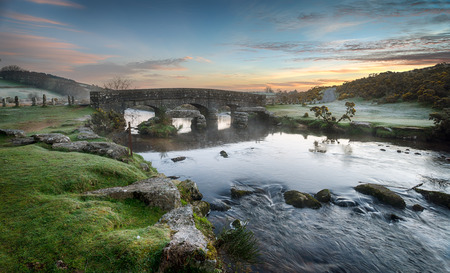 Bellever Bridge on Dartmoor National Park in Devonの写真素材