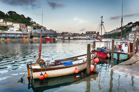 Fishing boats in the harbour at Looe on the south coast of cornwall