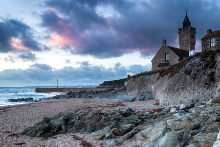 Porthleven a small fishing town in Cornwallの写真素材