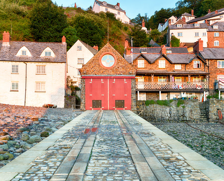 A slipway at Clovelly on the north Devon coastの写真素材