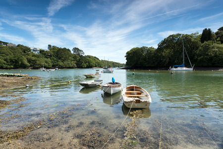 The Helford River at Port Navas near Falmouth in Cornwallの写真素材