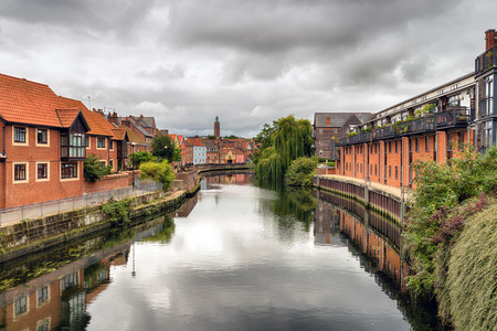 Norwich in Norfolk under a moody sky